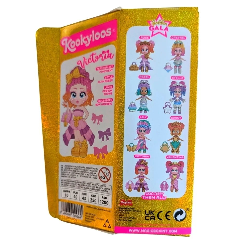 NWT KOOKYLOOS Golden Gala Doll Pink and Gold With 3 Faces Age 3+